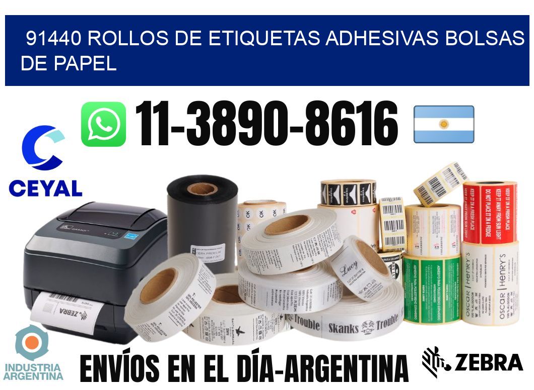 91440 rollos de etiquetas adhesivas bolsas de papel