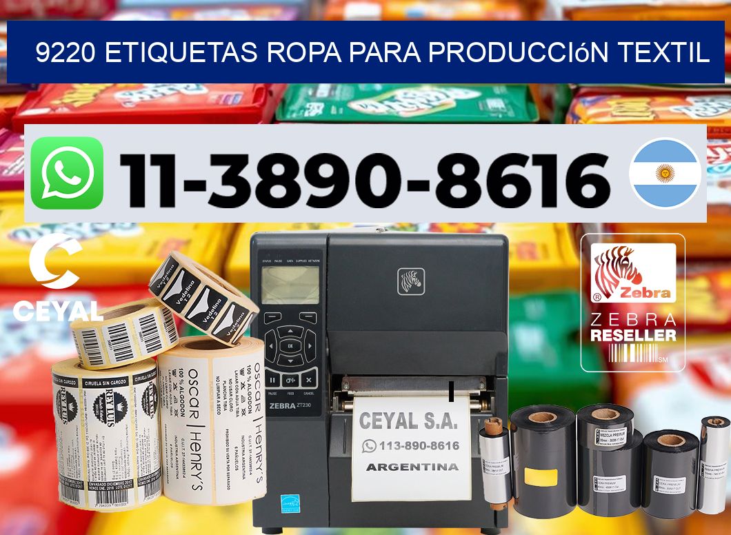 9220 Etiquetas ropa para producción textil
