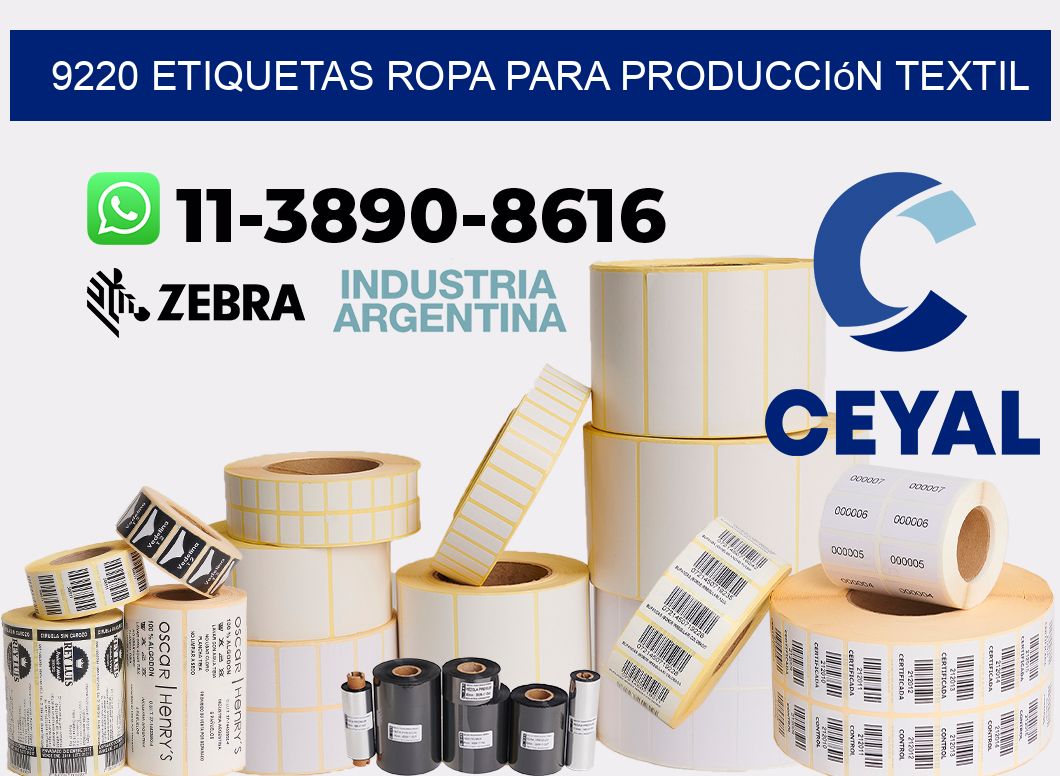9220 Etiquetas ropa para producción textil