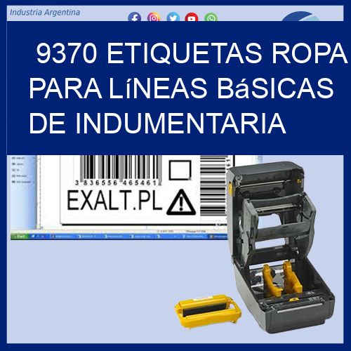 9370 Etiquetas ropa para líneas básicas de indumentaria