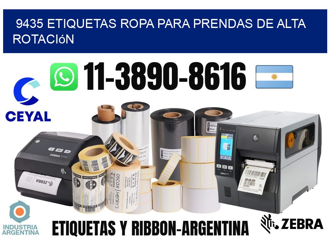 9435 Etiquetas ropa para prendas de alta rotación