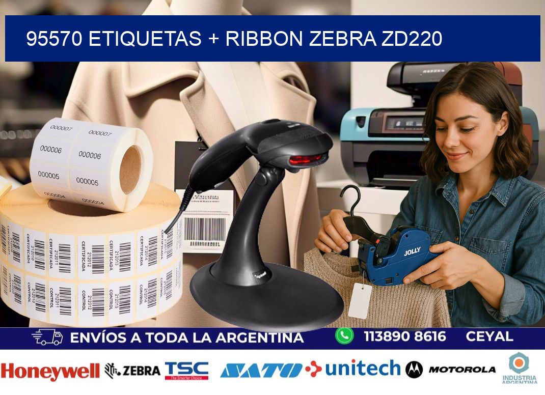 95570 etiquetas + ribbon zebra zd220