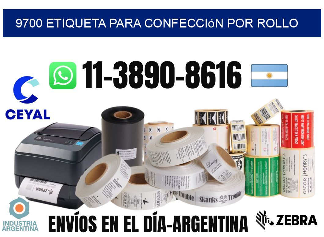 9700 etiqueta para confección por rollo