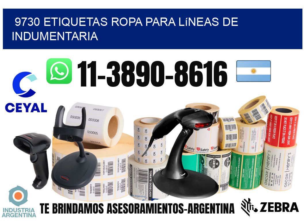9730 Etiquetas ropa para líneas de indumentaria