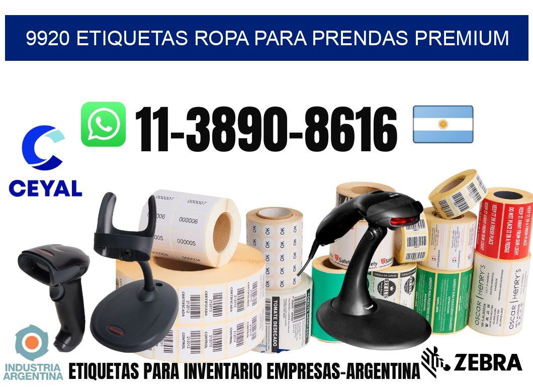 9920 Etiquetas ropa para prendas premium