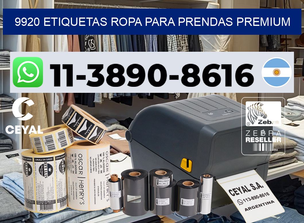 9920 Etiquetas ropa para prendas premium