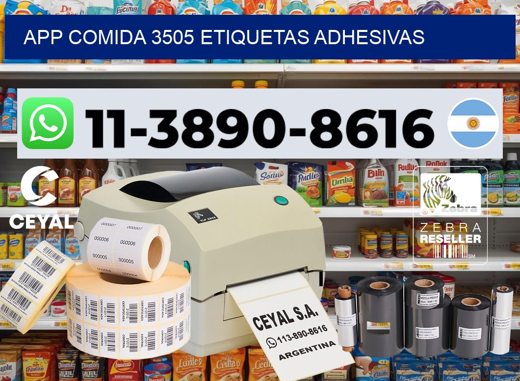 App comida 3505 etiquetas adhesivas