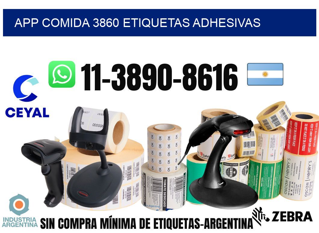 App comida 3860 etiquetas adhesivas
