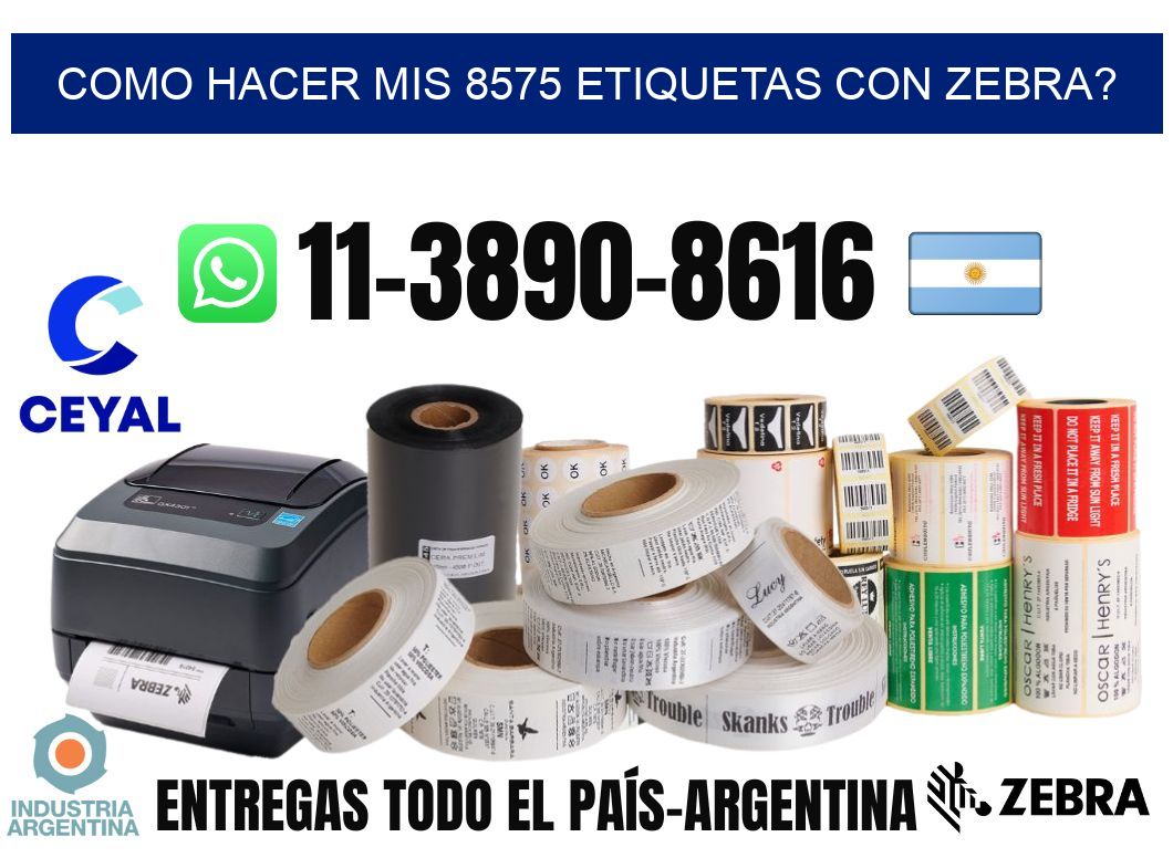 como hacer mis 8575 etiquetas con zebra?