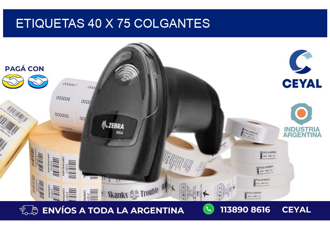 etiquetas 40 x 75 colgantes