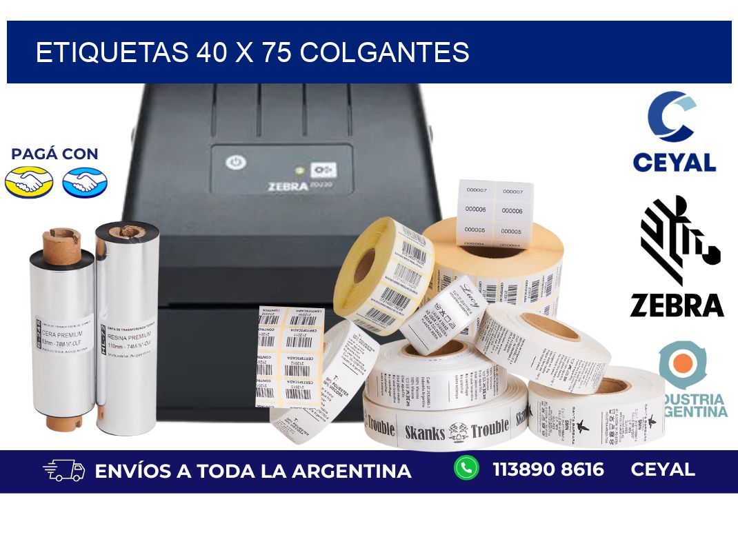 etiquetas 40 x 75 colgantes