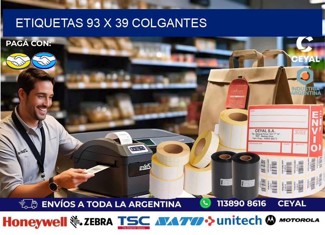 etiquetas 93 x 39 colgantes
