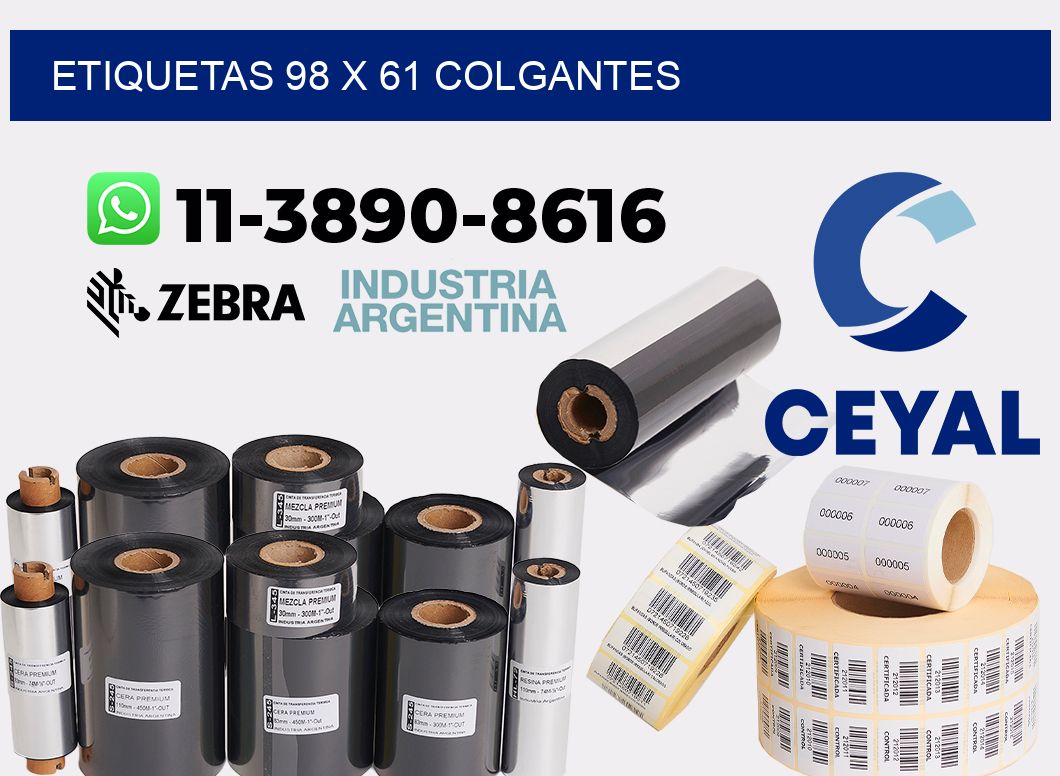 etiquetas 98 x 61 colgantes