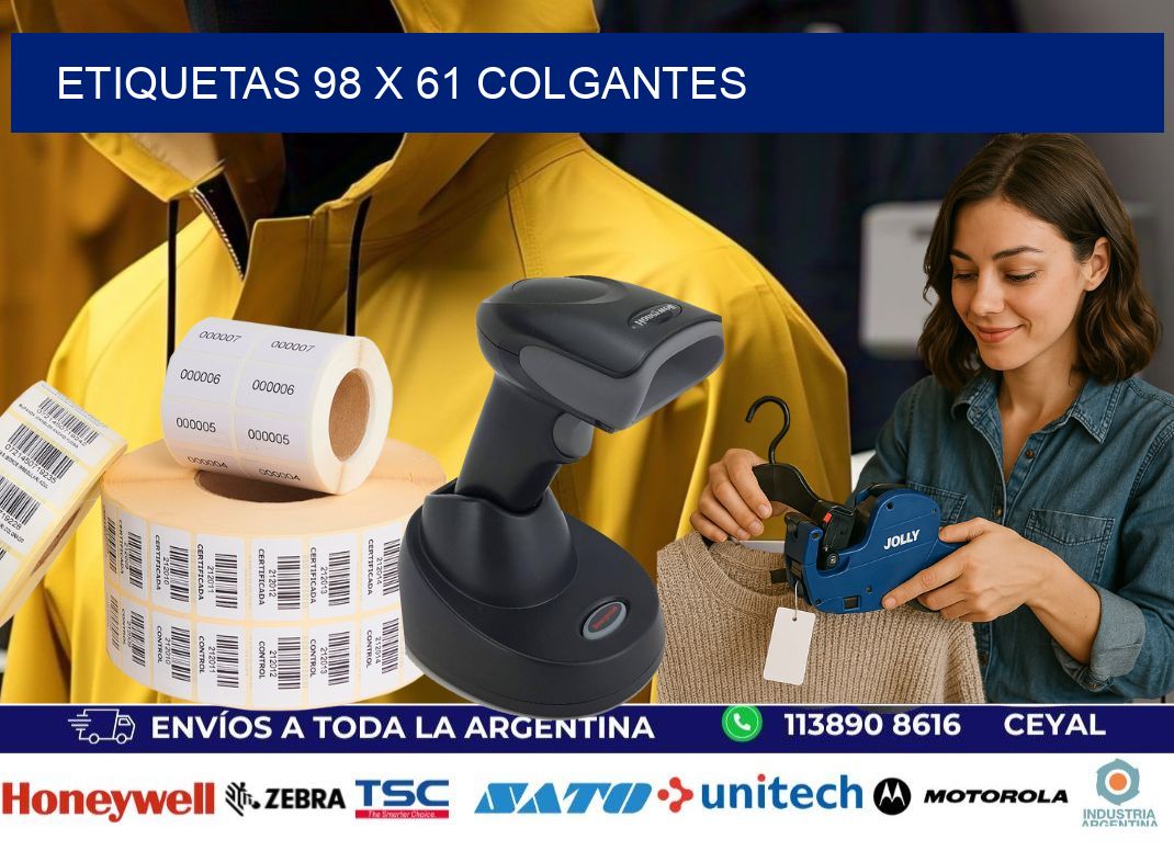 etiquetas 98 x 61 colgantes