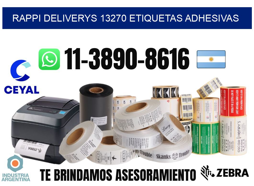 rappi deliverys 13270 etiquetas adhesivas