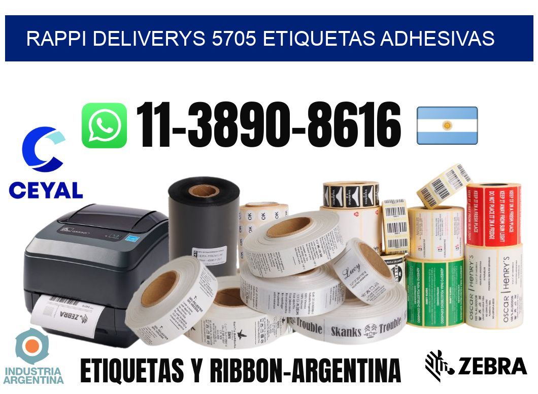 rappi deliverys 5705 etiquetas adhesivas