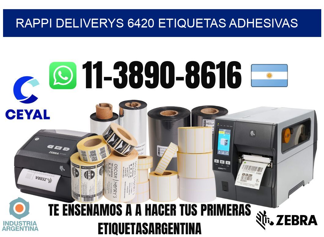 rappi deliverys 6420 etiquetas adhesivas