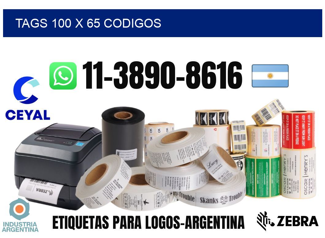 tags 100 x 65 codigos