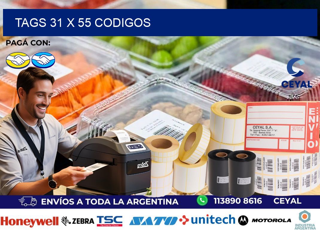 tags 31 x 55 codigos
