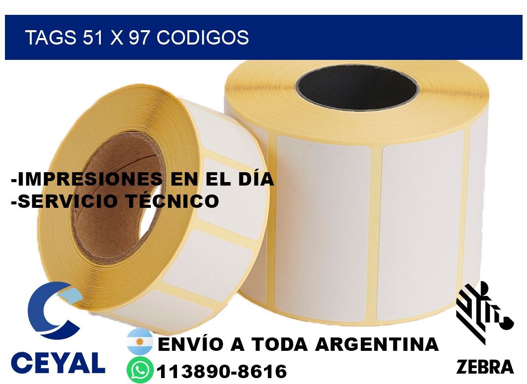 tags 51 x 97 codigos