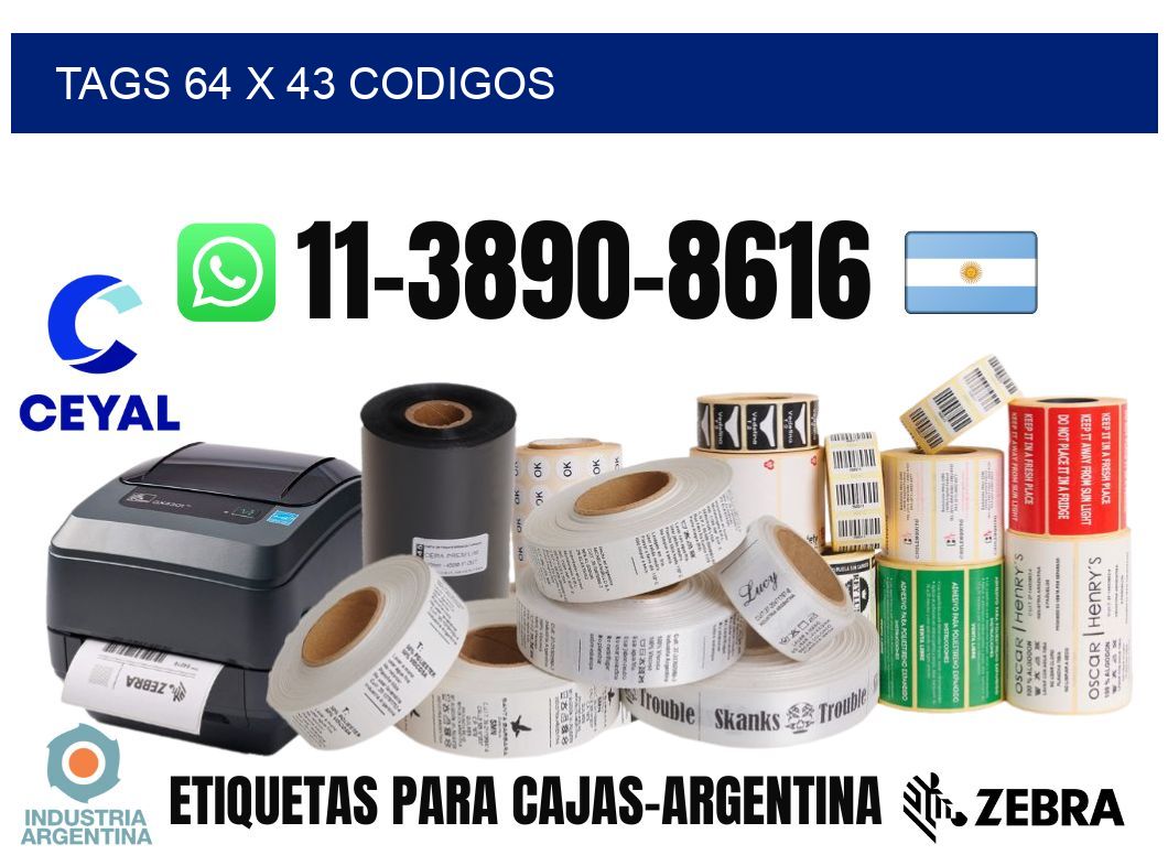tags 64 x 43 codigos