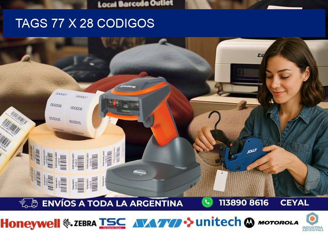 tags 77 x 28 codigos
