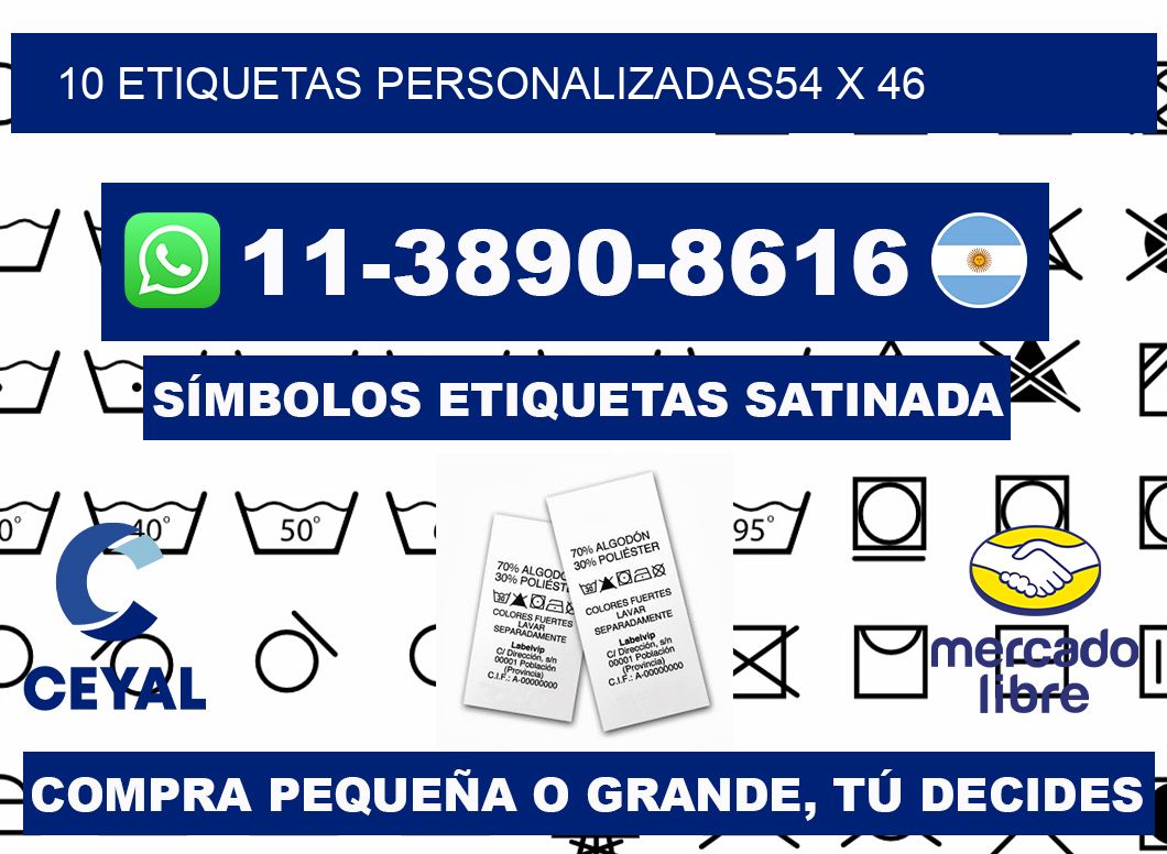 10 ETIQUETAS PERSONALIZADAS54 x 46