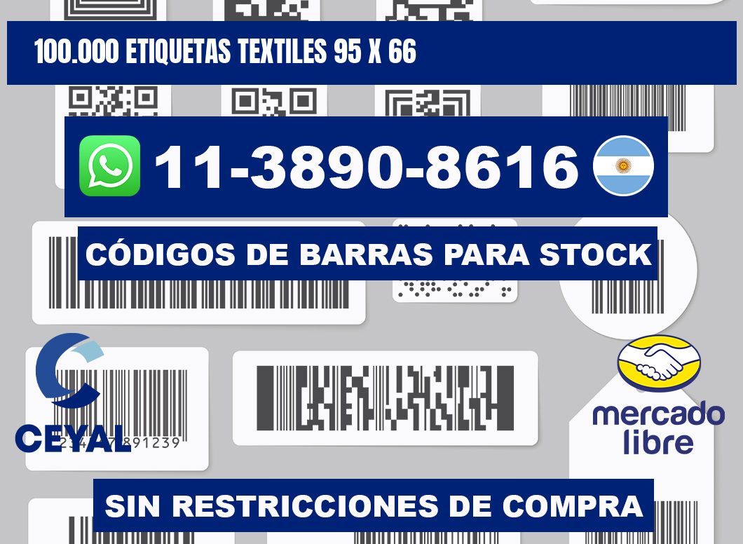 100.000 ETIQUETAS TEXTILES 95 x 66