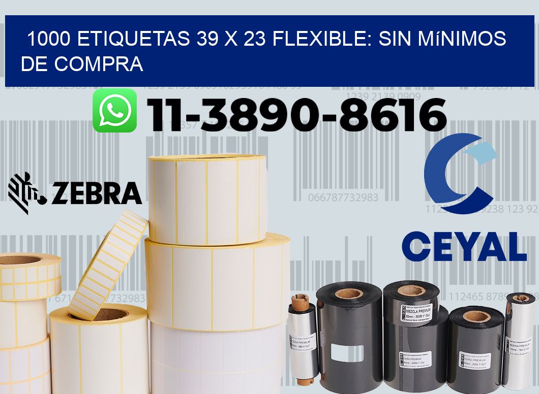 1000 etiquetas 39 x 23 Flexible: sin mínimos de compra