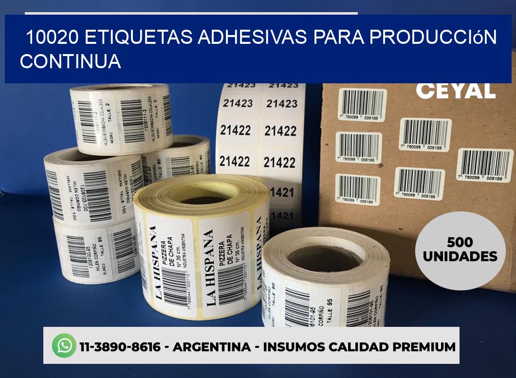 10020 Etiquetas adhesivas para producción continua