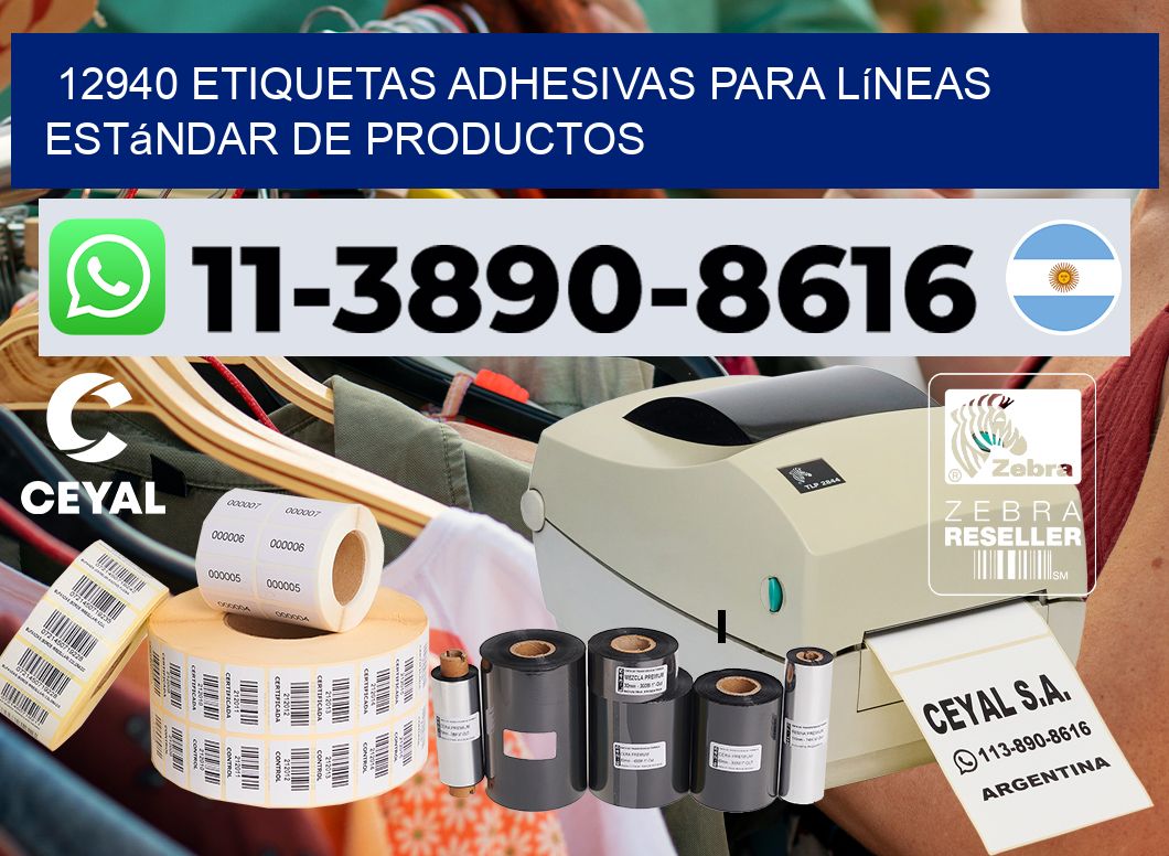 12940 Etiquetas adhesivas para líneas estándar de productos