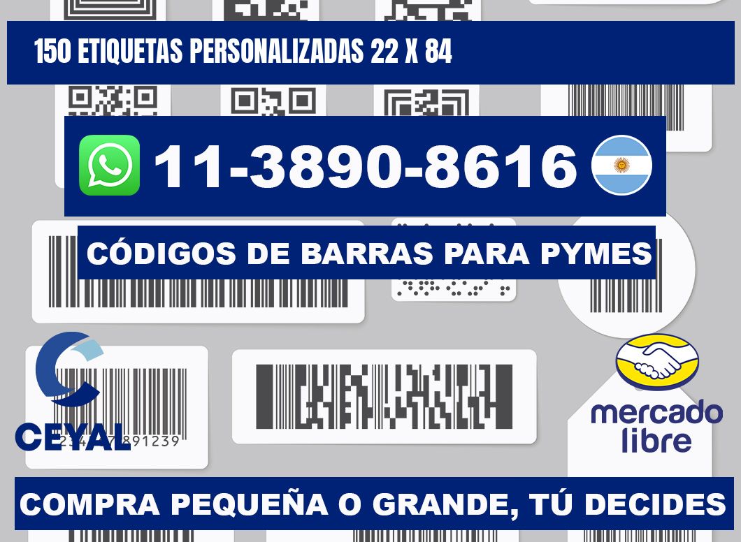 150 ETIQUETAS PERSONALIZADAS 22 x 84