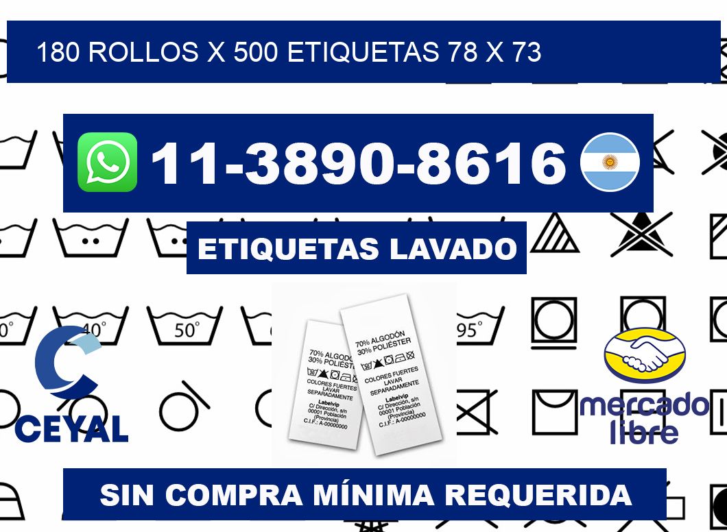 180 rollos x 500 etiquetas 78 x 73