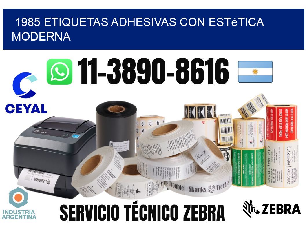 1985 Etiquetas adhesivas con estética moderna