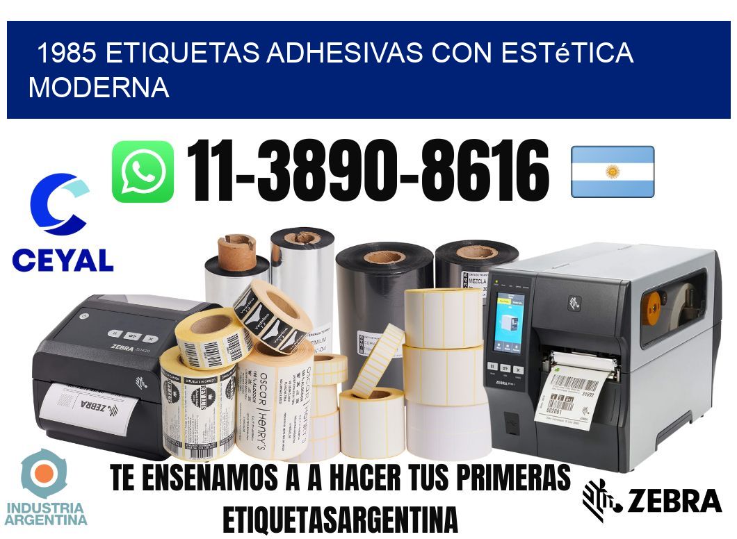 1985 Etiquetas adhesivas con estética moderna