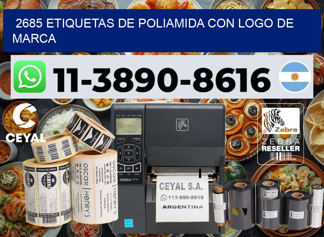 2685 Etiquetas de poliamida con logo de marca