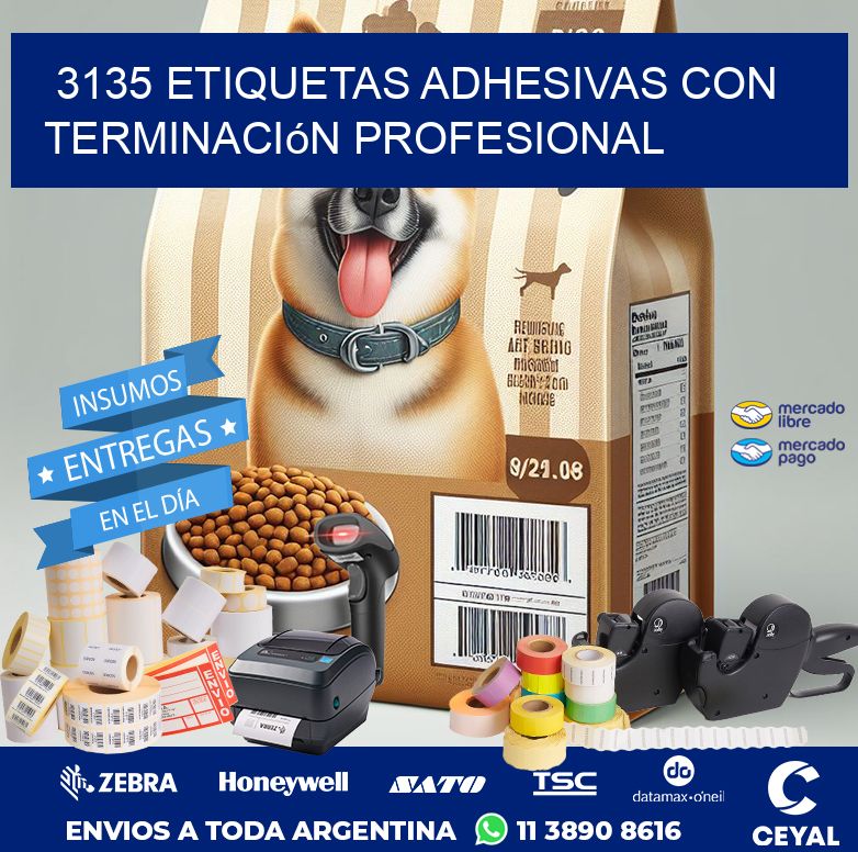 3135 Etiquetas adhesivas con terminación profesional