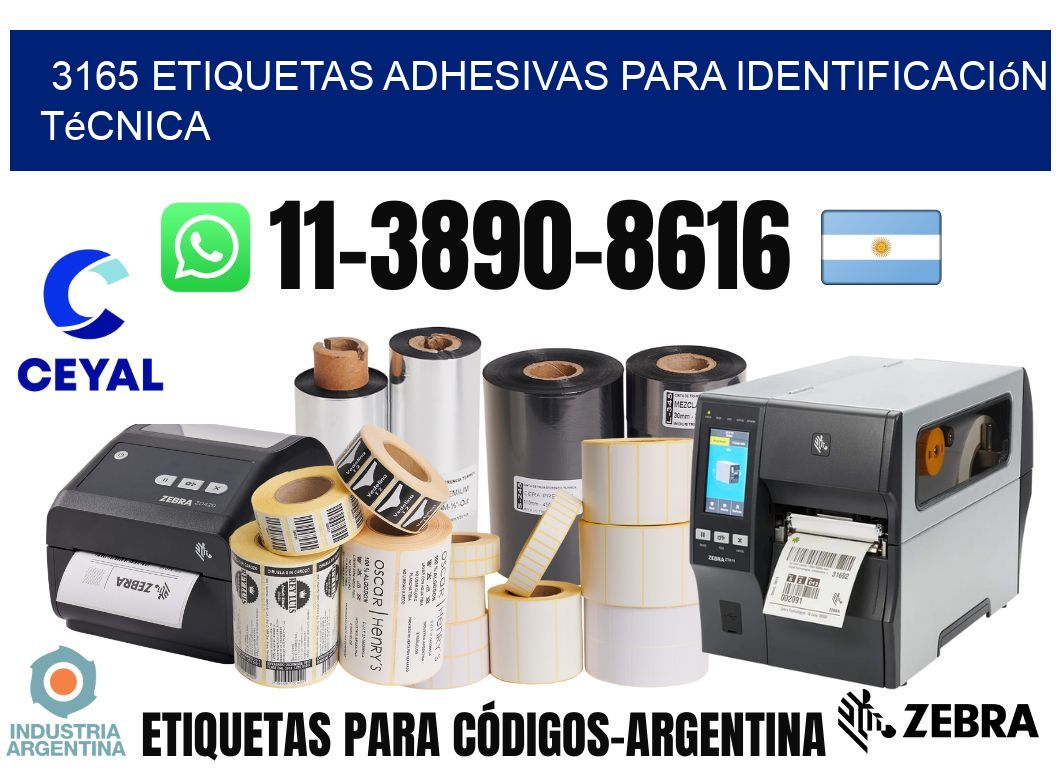 3165 Etiquetas adhesivas para identificación técnica