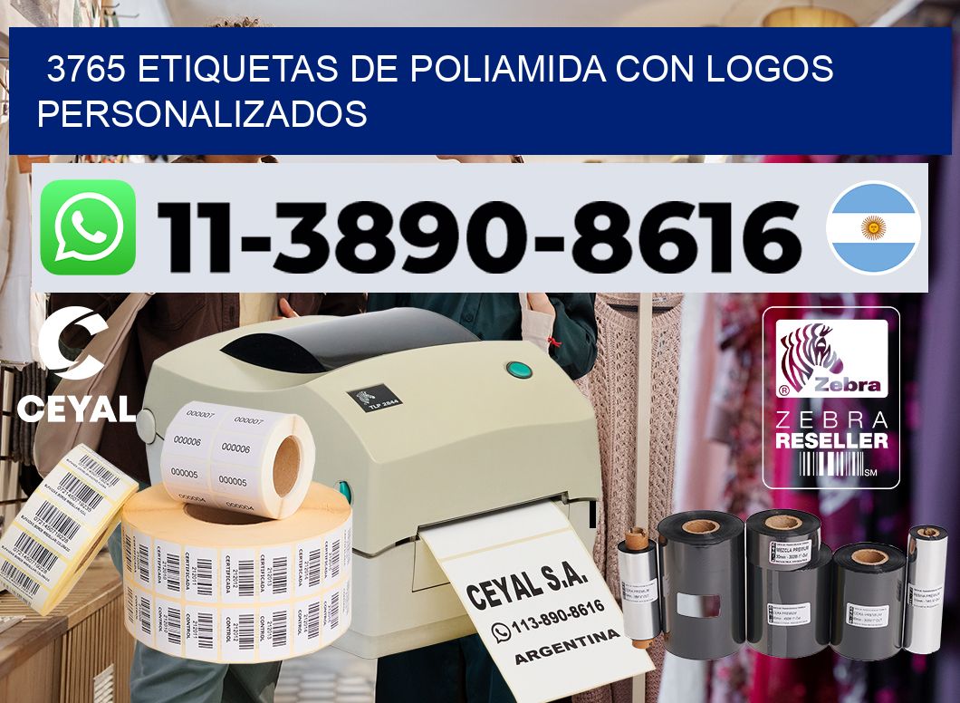3765 Etiquetas de poliamida con logos personalizados