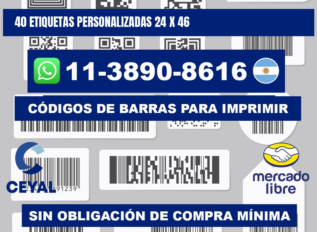 40 ETIQUETAS PERSONALIZADAS 24 x 46
