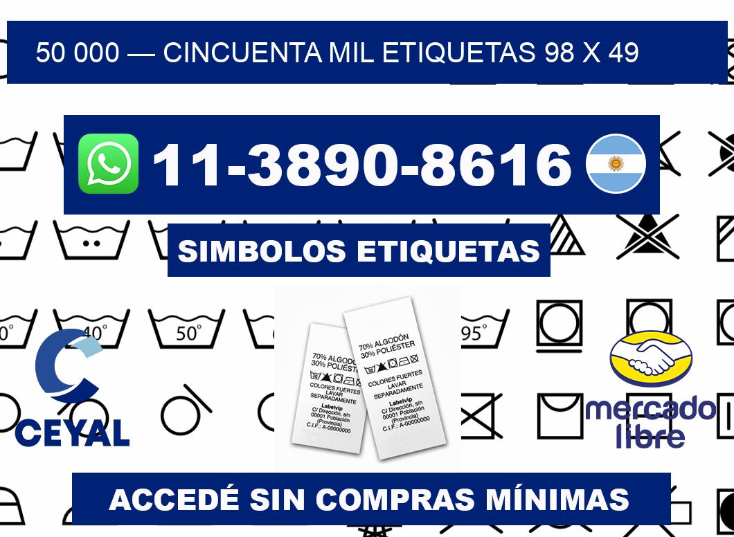 50 000 — cincuenta mil etiquetas 98 x 49