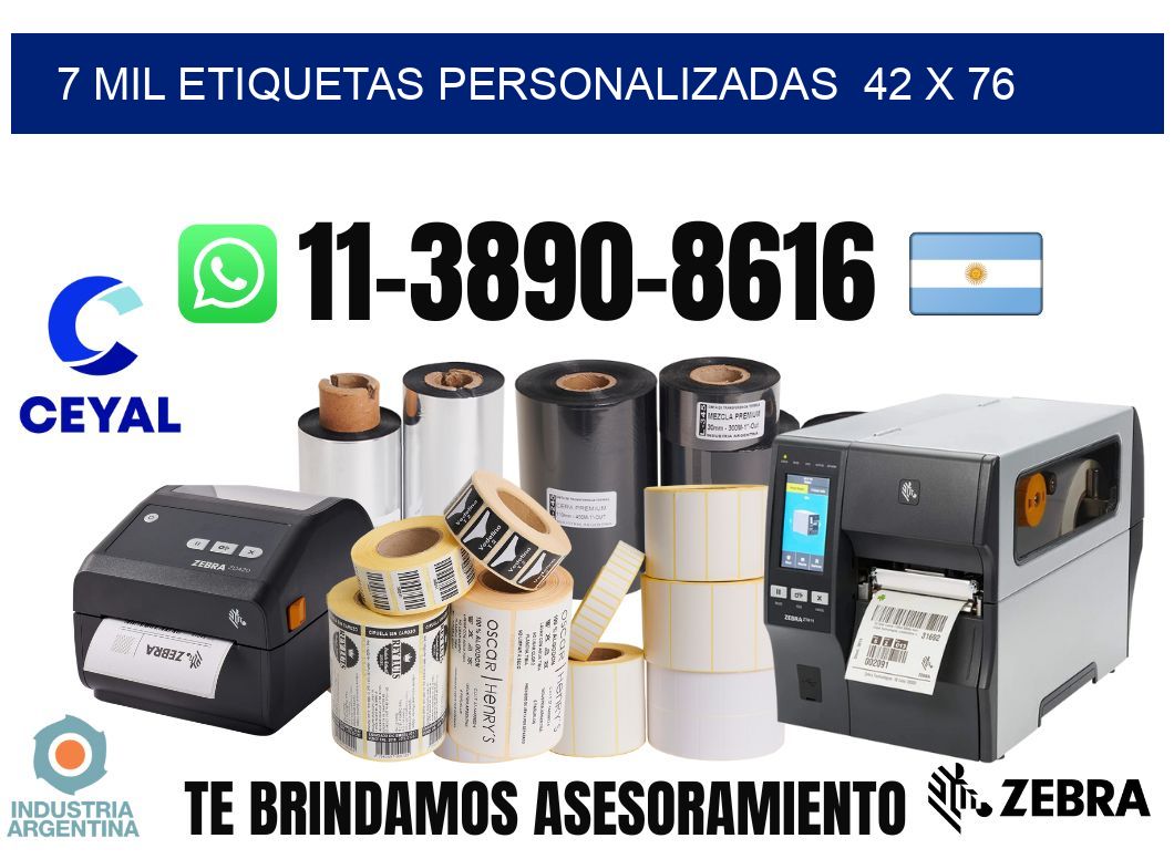 7 mil etiquetas personalizadas  42 x 76