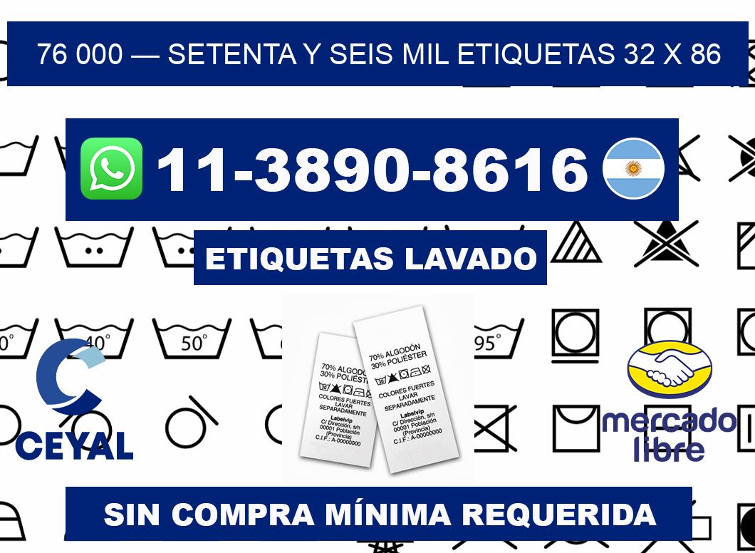 76 000 — setenta y seis mil etiquetas 32 x 86