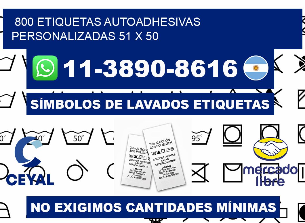 800 Etiquetas autoadhesivas personalizadas 51 x 50