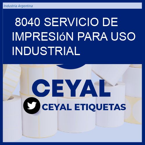 8040 Servicio de impresión para uso industrial