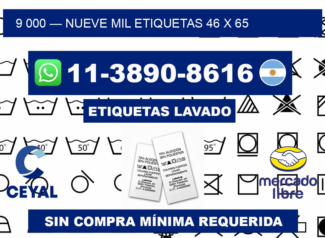 9 000 — nueve mil etiquetas 46 x 65