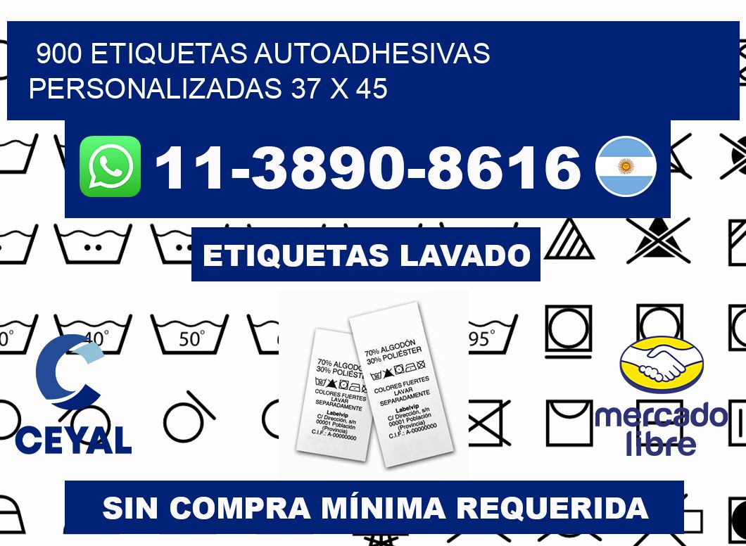 900 Etiquetas autoadhesivas personalizadas 37 x 45