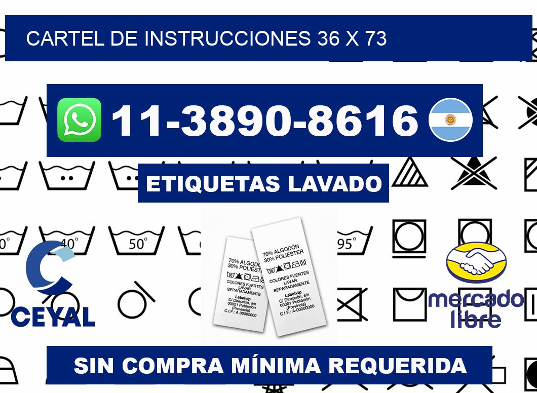 Cartel de instrucciones 36 x 73