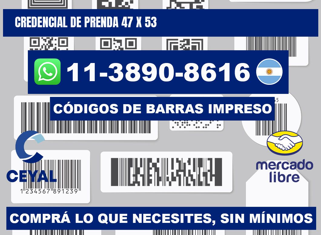 Credencial de prenda 47 x 53