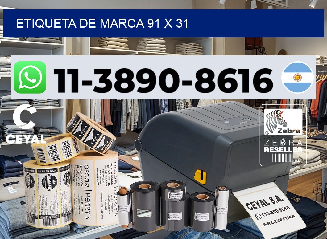 Etiqueta de marca 91 x 31